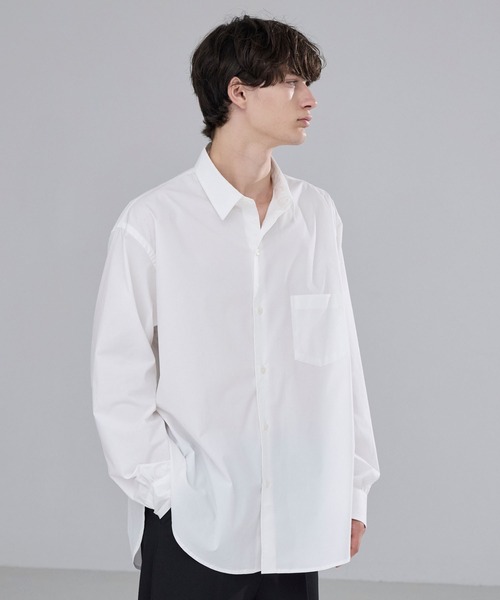 セール】【LUENNA】 Wide Collar Loose Fit Shirt /ワイドカラー