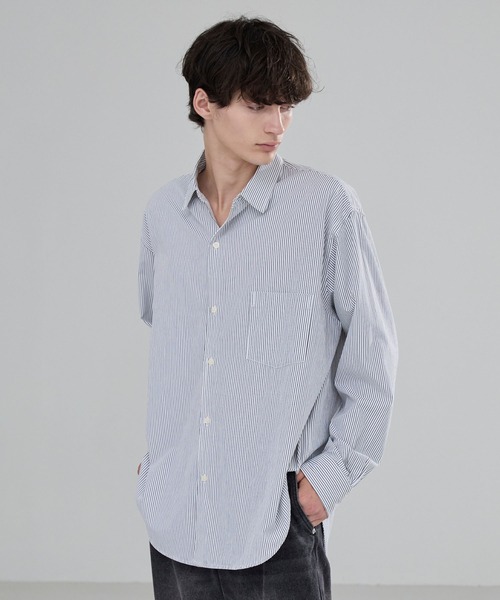 LUENNA(ルエナ)の「【LUENNA】 Wide Collar Loose Fit Shirt /ワイドカラー ルーズフィット シャツ(シャツ/ブラウス・メンズ・ライトブルー/ブラック系1/ホワイト/チャコールグレー/ブラック系2・L/M/S)」の12枚目の写真