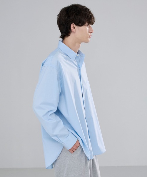 【新品未使用】Rough and swell 長袖シャツ ブルー×ホワイト カジュアルゴルフドットコムby PALM SPRINGSにrough&swell［ラフ