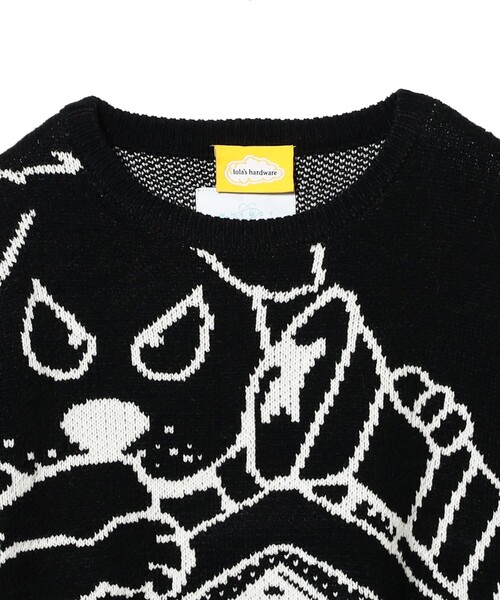 BEAMS T（ビームスティー）の「WHIMSY SOCKS × LOLAS / BLOOD SWEATER（ニット/セーター・メンズ・ブラック・M/XL）」の3枚目の写真