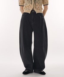 MUHET | belted curve denim pants / ベルト付きカーブデニムパンツ(デニムパンツ)