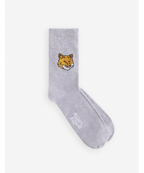 Maison Kitsune（メゾンキツネ）の「FOX HEAD SOCKS（ソックス/靴下・メンズ・モカ/霜降りグレー・S/M）」の2枚目の写真