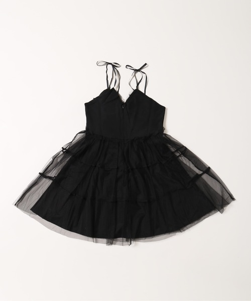 美品　uhr ブラック キャミワンピース ウーア　ボリュームドレス　黒 新品！Uhrウーア Camisole Volume Dress キャミワンピース