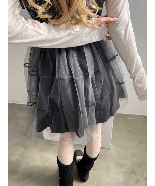 PHILLY(フィリー)の「【PHILLY】ボリュームチュールキャミワンピース(ワンピース・レディース・グレー/ブラック・FREE)」の8枚目の写真