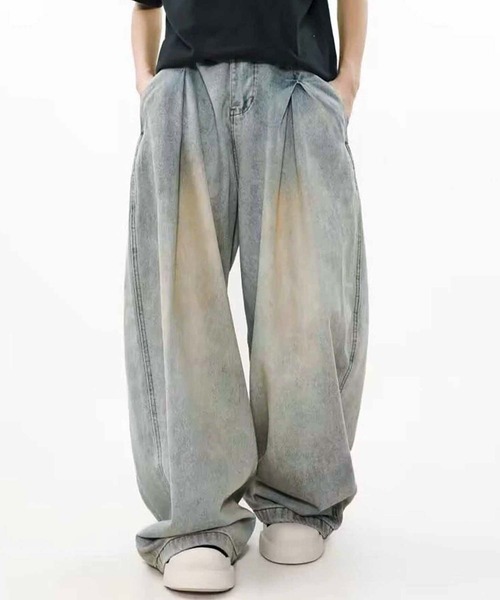 TopIsm（トップイズム）の「【2025】タック入り入り デニムワイドパンツ（デニムパンツ・メンズ・ブルー・L/M/FREE）」の10枚目の写真