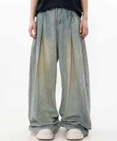 TopIsm（トップイズム）の「【2025】タック入り入り デニムワイドパンツ（デニムパンツ・メンズ・ブルー・L/M/FREE）」の11枚目の写真