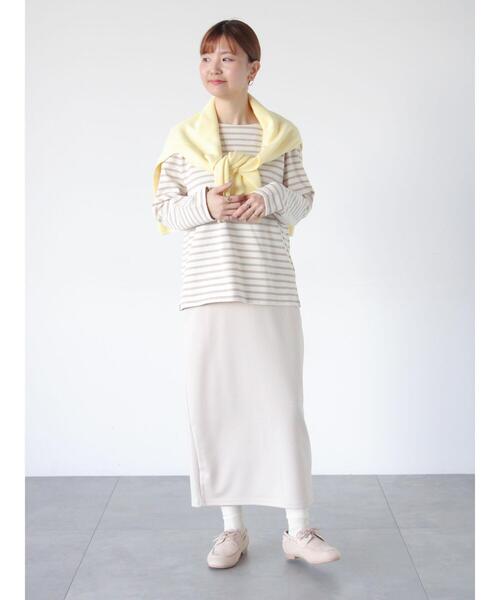 Lugnoncure（ルノンキュール）の「ボーダー長袖カットソー《2025spring catalog item》（Tシャツ/カットソー・レディース・オフホワイト/グレー/オレンジ/ベージュ・F）」の13枚目の写真