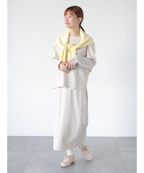 Lugnoncure（ルノンキュール）の「ボーダー長袖カットソー《2025spring catalog item》（Tシャツ/カットソー・レディース・オフホワイト/グレー/オレンジ/ベージュ・F）」の14枚目の写真