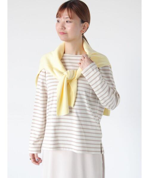 Lugnoncure（ルノンキュール）の「ボーダー長袖カットソー《2025spring catalog item》（Tシャツ/カットソー・レディース・オフホワイト/グレー/オレンジ/ベージュ・F）」の15枚目の写真