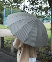 a.depeche（アデペシュ）の「【a.depeche/アデペシュ】ストライプ長傘　une huere stripe umbrella BK（長傘）」