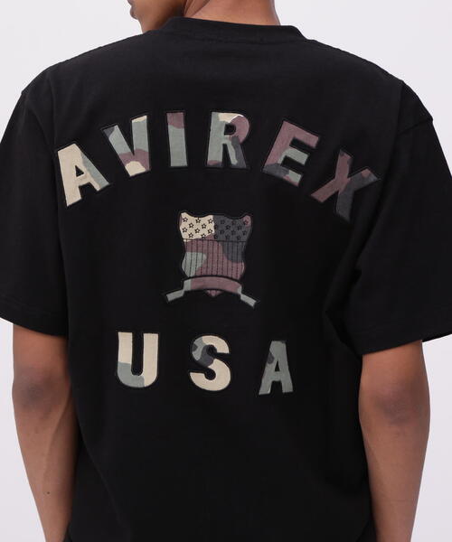 国内発送【AVIREX】VARSITY CAMO LOGO T-SHIRT 直営店限定》VARSITY CAMO LOGO T-SHIRT / バーシティ カモ ロゴ