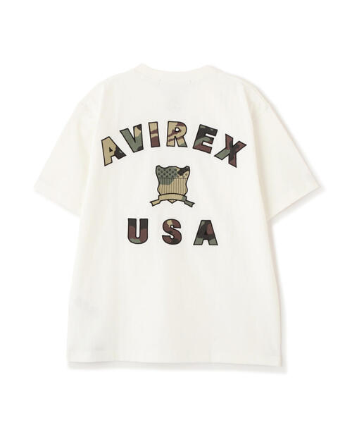 国内発送【AVIREX】VARSITY CAMO LOGO T-SHIRT 直営店限定》VARSITY CAMO LOGO T-SHIRT / バーシティ カモ ロゴ