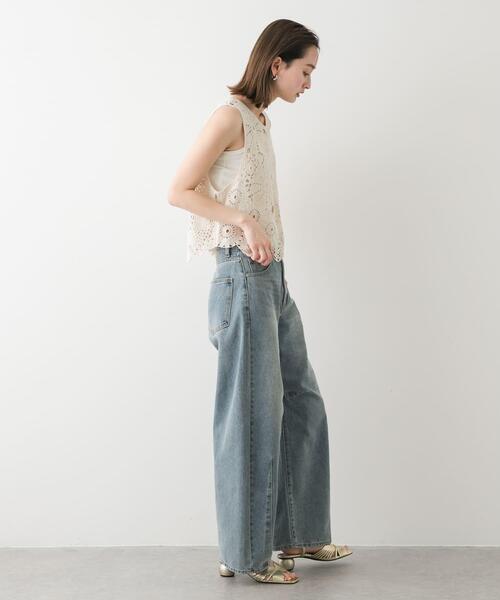 SENSE OF PLACE by URBAN RESEARCH（センスオブプレイスバイアーバンリサーチ）の「レースクロップドベスト（ベスト・レディース・ネイビー/ブラック/アイボリー・ONE）」の8枚目の写真