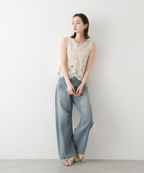 SENSE OF PLACE by URBAN RESEARCH（センスオブプレイスバイアーバンリサーチ）の「レースクロップドベスト（ベスト・レディース・ネイビー/ブラック/アイボリー・ONE）」の10枚目の写真
