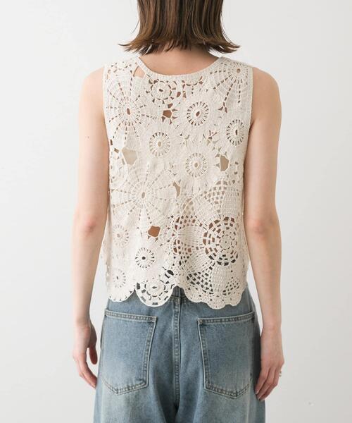 SENSE OF PLACE by URBAN RESEARCH（センスオブプレイスバイアーバンリサーチ）の「レースクロップドベスト（ベスト・レディース・ネイビー/ブラック/アイボリー・ONE）」の13枚目の写真