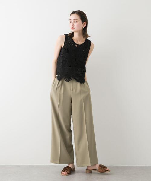 SENSE OF PLACE by URBAN RESEARCH（センスオブプレイスバイアーバンリサーチ）の「レースクロップドベスト（ベスト・レディース・ネイビー/ブラック/アイボリー・ONE）」の19枚目の写真