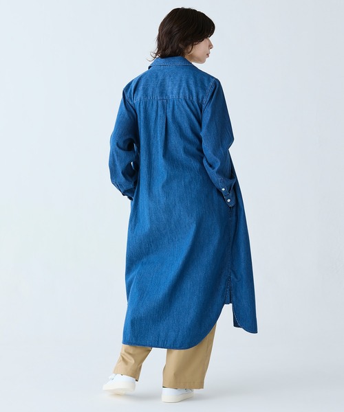 LACOSTE シャツワンピース マルチストライプシャツドレス