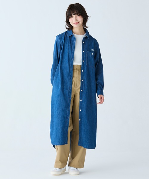 セール】ウエストベルト デニムシャツドレス ワンピース（シャツ