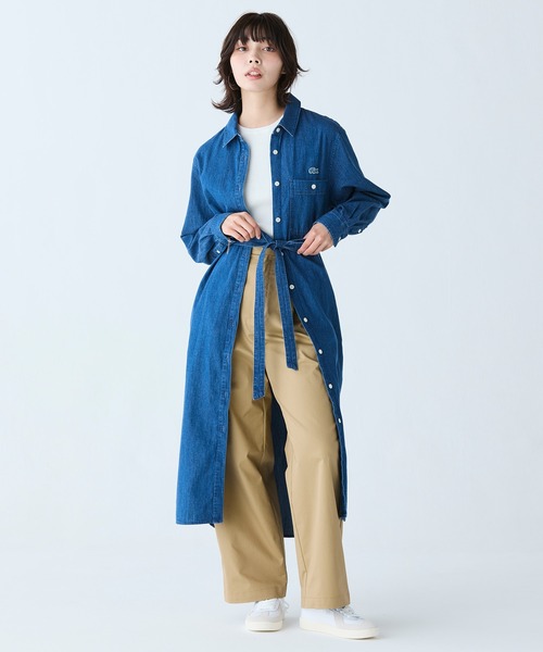 LACOSTE（ラコステ）の「ウエストベルト デニムシャツドレス ワンピース（シャツワンピース・レディース・ライトブルー/ブルー・34/36/38/40）」の16枚目の写真