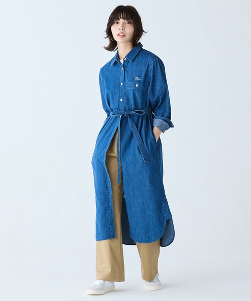 LACOSTE（ラコステ）の「ウエストベルト デニムシャツドレス ワンピース（シャツワンピース・レディース・ライトブルー/ブルー・34/36/38/40）」の19枚目の写真