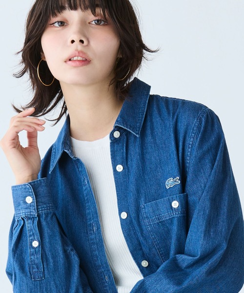 セール】ウエストベルト デニムシャツドレス ワンピース（シャツ