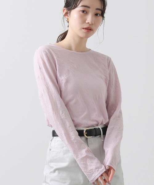 Gready Brilliant（グレディブリリアン）の「ワッシャーシアーカットソー（Tシャツ/カットソー・レディース・グリーン/ピンク/オフホワイト・M）」の3枚目の写真