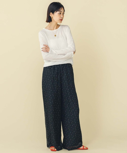 Gready Brilliant（グレディブリリアン）の「ワッシャーシアーカットソー（Tシャツ/カットソー・レディース・グリーン/ピンク/オフホワイト・M）」の4枚目の写真