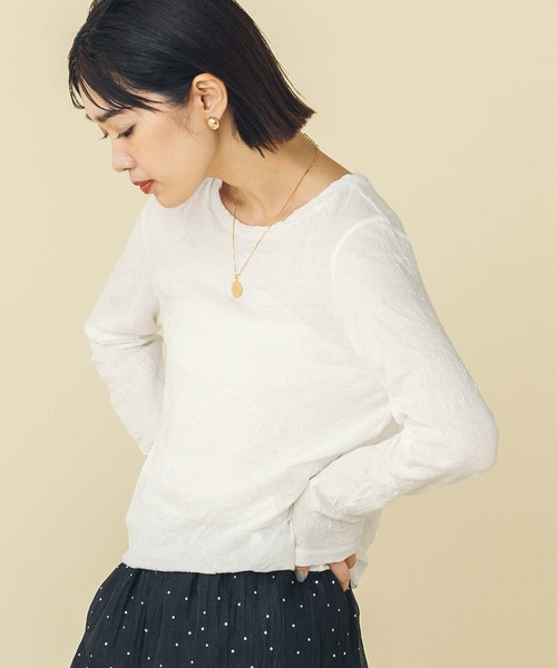 Gready Brilliant（グレディブリリアン）の「ワッシャーシアーカットソー（Tシャツ/カットソー・レディース・グリーン/ピンク/オフホワイト・M）」の9枚目の写真