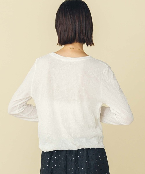 Gready Brilliant（グレディブリリアン）の「ワッシャーシアーカットソー（Tシャツ/カットソー・レディース・グリーン/ピンク/オフホワイト・M）」の10枚目の写真