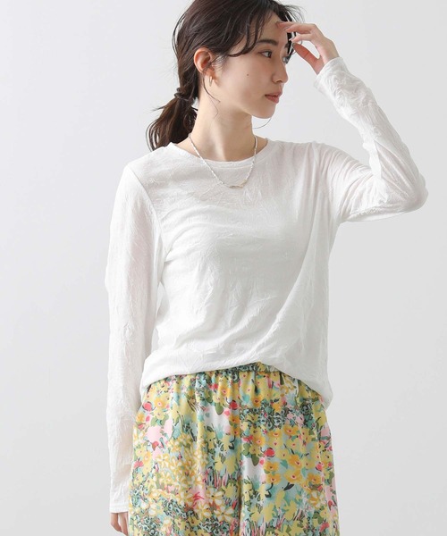 Gready Brilliant（グレディブリリアン）の「ワッシャーシアーカットソー（Tシャツ/カットソー・レディース・グリーン/ピンク/オフホワイト・M）」の18枚目の写真