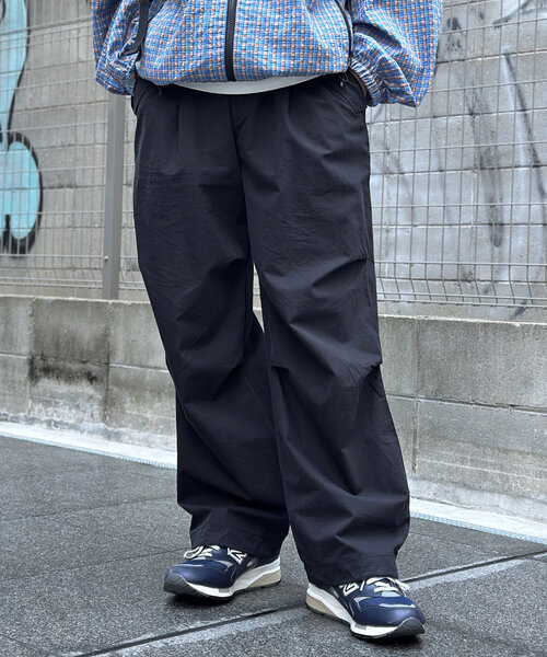 CPCM（シーピーシーエム）の「綿ナイロンニータックパンツ（その他パンツ・メンズ・グレー/ブラック/カーキ/ベージュ/インディゴブルー・SMALL/FREE）」の3枚目の写真