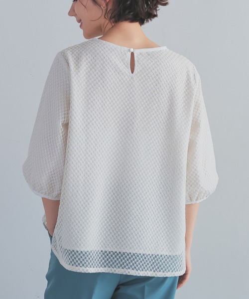 セール】6分袖刺繍レースブラウス（シャツ/ブラウス）｜GLACIER