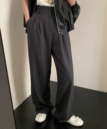 DAY CLOSET | レディース マニッシュハイウエストダブルボタンワイドタックパンツ(スラックス)