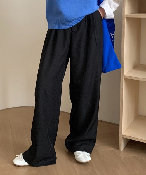 DAY CLOSET（デイ クローゼット）の「レディース マニッシュハイウエストダブルボタンワイドタックパンツ（スラックス・レディース・ダークグレー/ブラウン/グレイッシュベージュ/ブラック・S/M/L）」の21枚目の写真