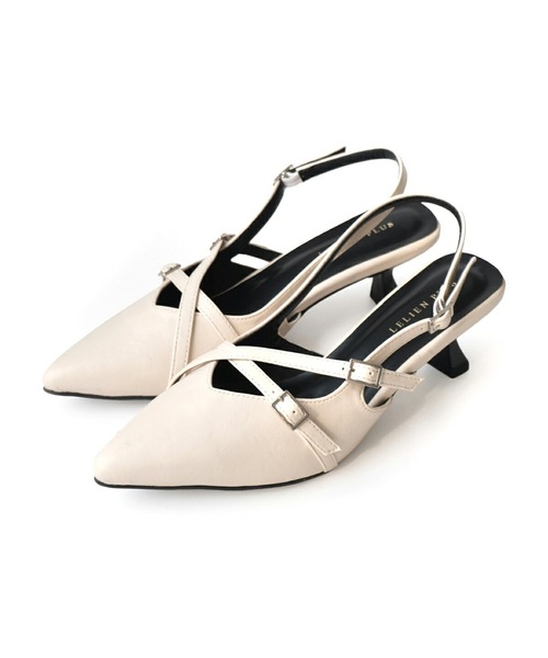 AmiAmi（アミアミ）の「バックストラップミュール/クロスストラップパンプス（パンプス・レディース・アイボリー/ブラック/シルバー/バーガンディー・S/M/LL/L）」の22枚目の写真