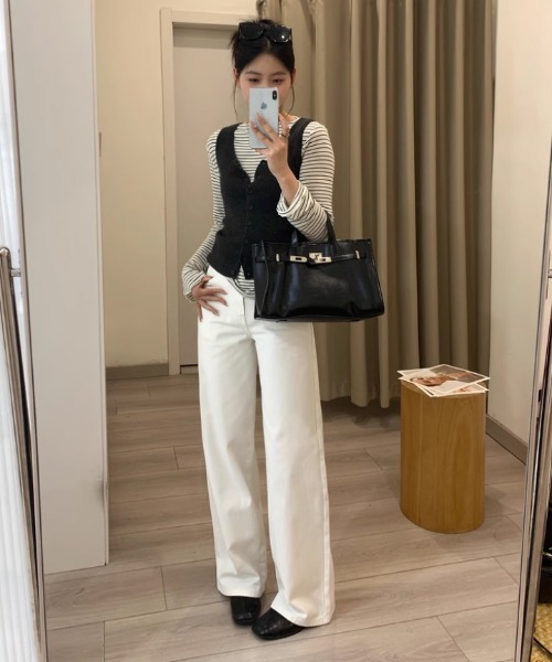tageechita（タジチタ）の「【tageechita】ベーシック ストレートシルエット ホワイトデニム（デニムパンツ・レディース・ホワイト・XS/S/M/L）」の11枚目の写真