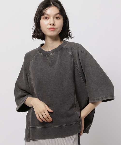 niko and...（ニコアンド）の「ミニ裏毛7分袖プルオーバー（Tシャツ/カットソー・レディース・チャコール/レッド/グレー/ネイビー・LARGE/MEDIUM）」の2枚目の写真