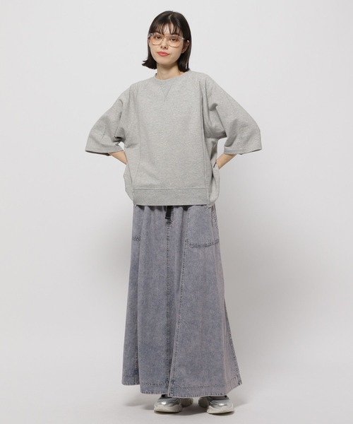 niko and...（ニコアンド）の「ミニ裏毛7分袖プルオーバー（Tシャツ/カットソー・レディース・チャコール/レッド/グレー/ネイビー・LARGE/MEDIUM）」の10枚目の写真