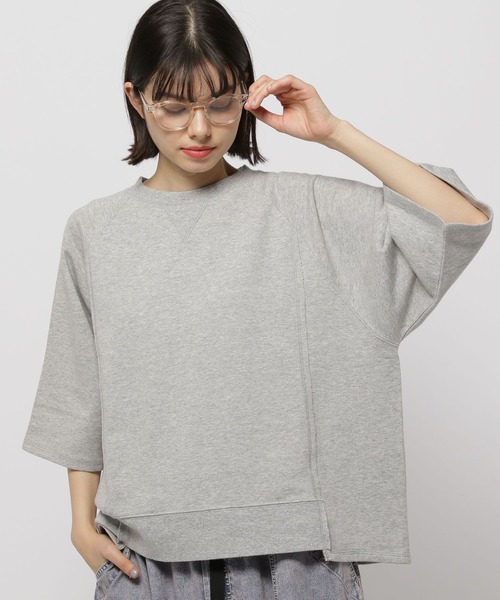 niko and...（ニコアンド）の「ミニ裏毛7分袖プルオーバー（Tシャツ/カットソー・レディース・チャコール/レッド/グレー/ネイビー・LARGE/MEDIUM）」の12枚目の写真