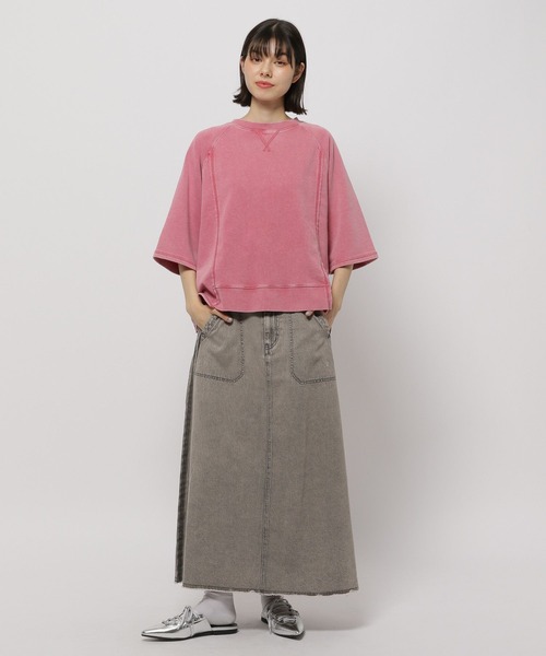 niko and...（ニコアンド）の「ミニ裏毛7分袖プルオーバー（Tシャツ/カットソー・レディース・チャコール/レッド/グレー/ネイビー・LARGE/MEDIUM）」の16枚目の写真