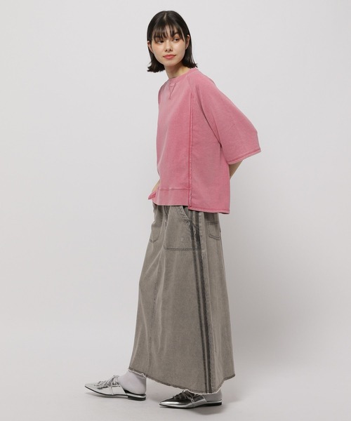 niko and...（ニコアンド）の「ミニ裏毛7分袖プルオーバー（Tシャツ/カットソー・レディース・チャコール/レッド/グレー/ネイビー・LARGE/MEDIUM）」の17枚目の写真