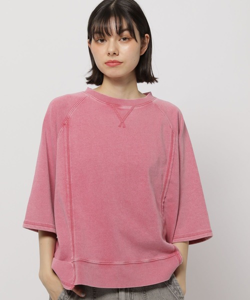 tシャツ 裏毛ショート丈プルオーバー レディース ショート丈裏毛プルオーバー トレーナー レディース トップス