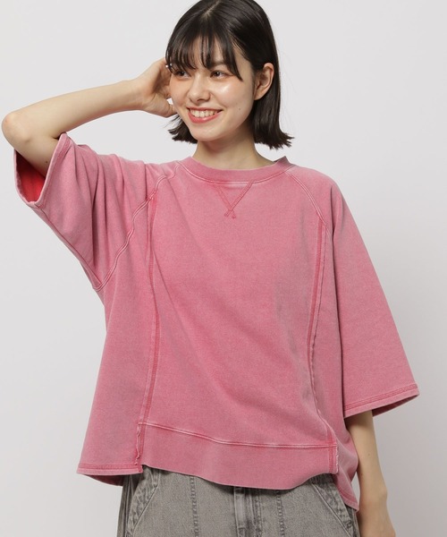 tシャツ プレート付7分袖裏毛プルオーバー レディース niko and… tシャツ ミニ裏毛7分袖プルオーバー レディース