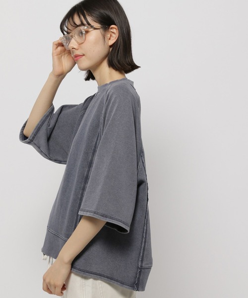 niko and（ニコアンド）の「ミニ裏毛7分袖プルオーバー（Tシャツ