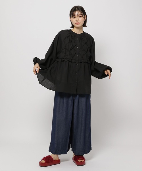 niko and...（ニコアンド）の「スモッキングバンドチュニック（チュニック・レディース・ブラック/ライトブルー/オフホワイト・FREE）」の13枚目の写真