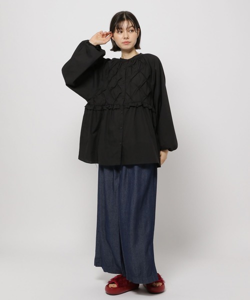 niko and...（ニコアンド）の「スモッキングバンドチュニック（チュニック・レディース・ブラック/ライトブルー/オフホワイト・FREE）」の14枚目の写真