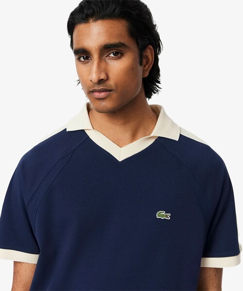 【LACOSTE】メッシュショルダーオープンネックシャツ セール】メッシュショルダーオープンネックシャツ(ポロシャツ