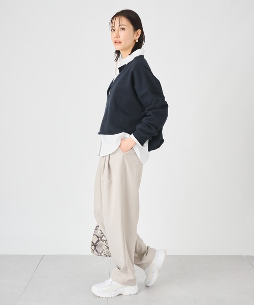 ever closet（エバークローゼット）の「テーパードシルエットパンツ（スラックス・レディース・ブラック/ベージュ・FREE）」の19枚目の写真