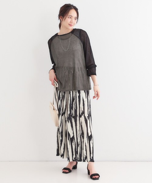 Cutie Blonde（キューティーブロンド）の「【S-LL】シアーラグランロンT（Tシャツ/カットソー・レディース・ホワイト/ベージュ/チャコールグレー・04/03/02/01）」の6枚目の写真