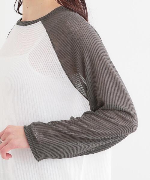 Cutie Blonde（キューティーブロンド）の「【S-LL】シアーラグランロンT（Tシャツ/カットソー・レディース・ホワイト/ベージュ/チャコールグレー・04/03/02/01）」の20枚目の写真